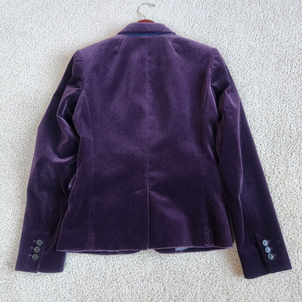 J. Crew Velvet Schoolboy Blazer Plum Eggplant Purple - Picture 8 of 12